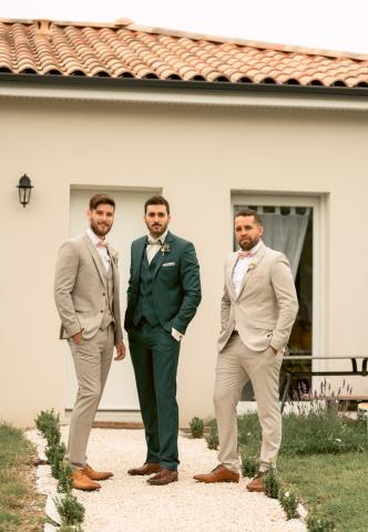 Mariage été 2021 costume Camilliano vert émeraude