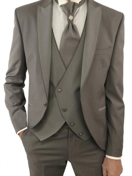 Costume mariage gris bi-couleur CAMILLIANO