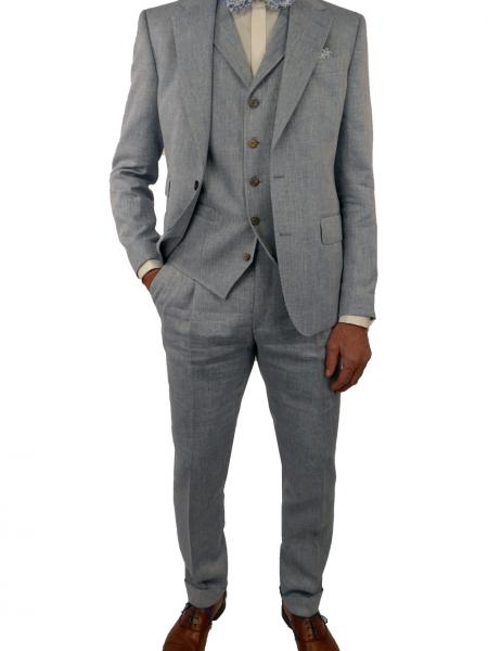 Costume lin bleu ciel champêtre DIGEL