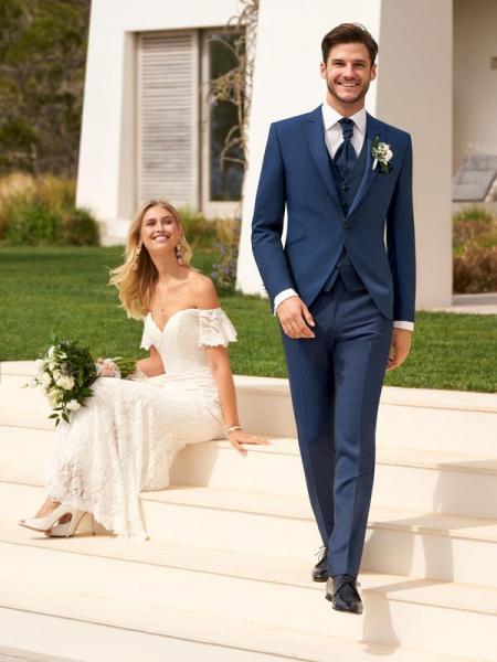 Costume mariage bleu clearance