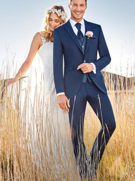 costume mariage bleu