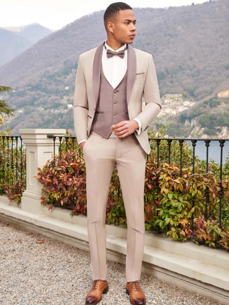Costume de mariage bicouleur beige et moka MADRID EMPIRE DU MARIÉ