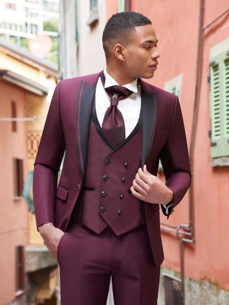 Costume de mariage bordeaux OSLO EMPIRE DU MARIÉ