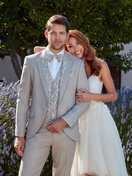 Costume de mariage champêtre  beige