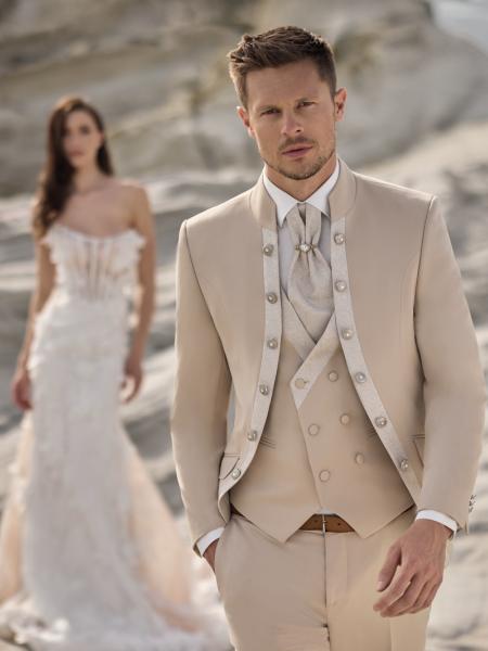Col officier Empire du Marié beige modéle MESSINE