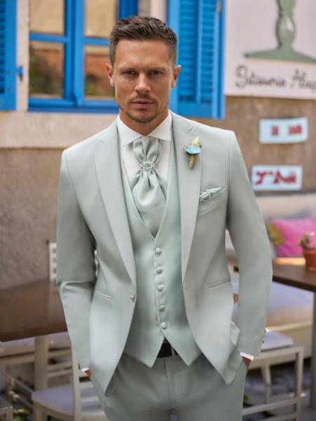 Costume de mariage vert sauge Empire du Marié