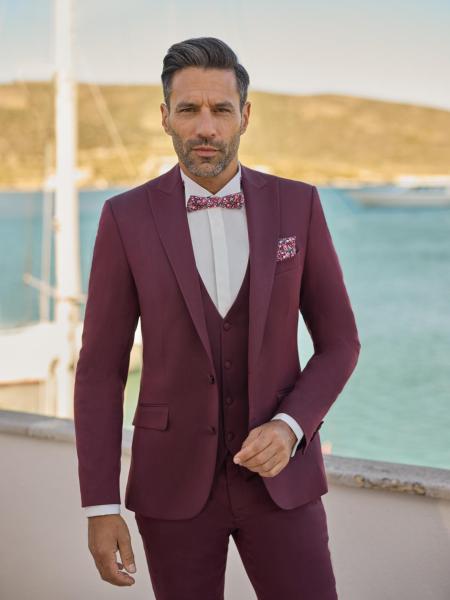 Costume pour témoin de mariage ROME bordeaux