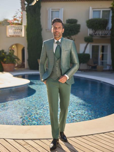 Col officier à brocard vert Empire du marié