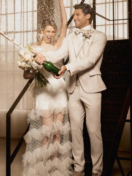 Costume de mariage 2 pièces beige Atelier Torino
