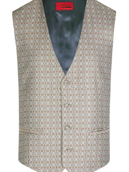 Gilet de mariage Tziacco vert et terracotta