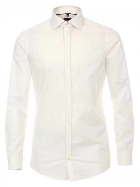 Chemise cérémonie col italien blanc naturel