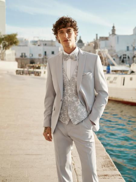 Costume de mariage gris perle Digel ceremony