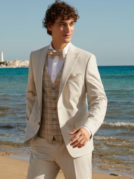 Costume de mariage pied de puce beige DIGEL