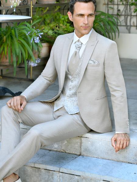 Costume beige Enzo Romano sur-mesure