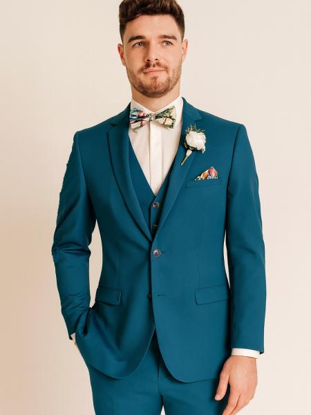 Costume 3 pièces bleu canard  Mr HECTOR