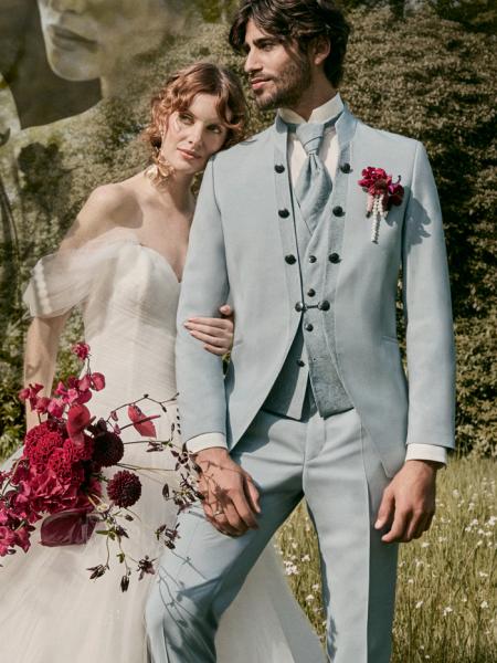 Col officier 4 pièces bleu glacial Tziacco