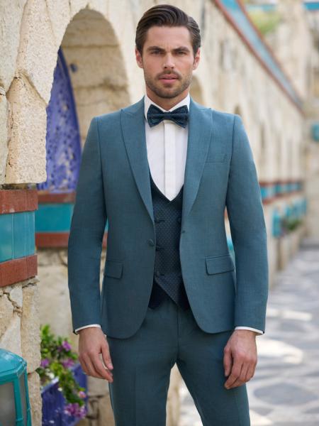 Costume de mariage Vert Empire du marié Prague