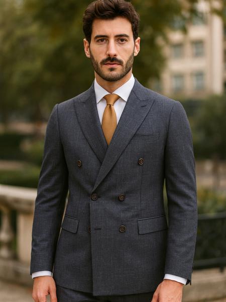 Costume veste croisé 2 pièce bleu marine