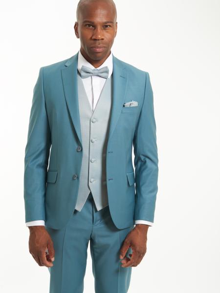 Costume de cortége 2 pièces bleu céladon 