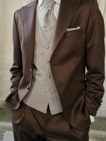 Costume de mariage homme marron cuivré 2 pièces WILVORST