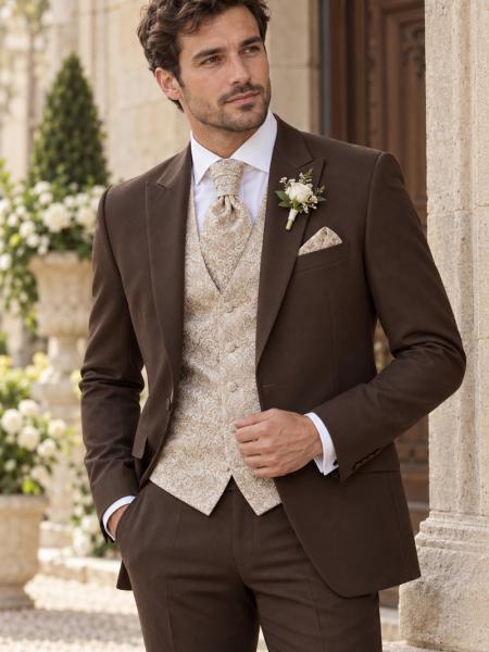 Costume de mariage marron DIGEL 100 % laine – Exclusivité