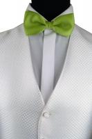Noeud-papillon satin uni avec pochette vert anis
