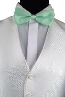 Noeud-papillon satin uni avec pochette vert nil