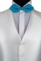 Noeud-papillon satin uni avec pochette turquoise