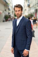 Costume de mariage  bleu à carreaux