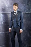 Costume de mariage col officier Enzo romano bleu