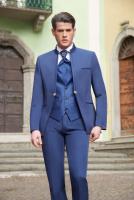 Costume de mariage col officier bleu CARACAS EMPIRE DU MARIÉ