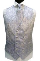 Gilet de mariage croisé Digel bleu et doré