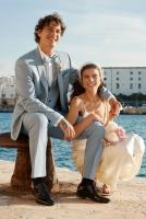 Costume de mariage 2 pièces bleu ciel Digel