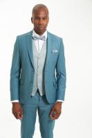 Costume de cortége 2 pièces bleu céladon 