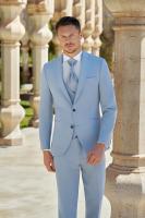 Costume de mariage homme bleu ciel Seoul L’Empire du Marié 5 pièces