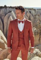 Costume de mariage homme terracotta Adimo avec gilet croisé