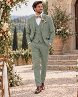 Costume de mariage homme vert sauge DIGEL 2 pièces avec gilet assorti
