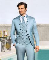 Costume de mariage PALAZZO bleu glacier 4 pièces