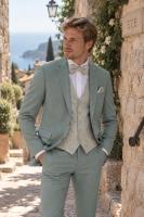 Costume de mariage vert bleuté clair DIGEL 100 % laine