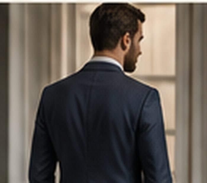 Costume sur mesure terminé, vu de dos
